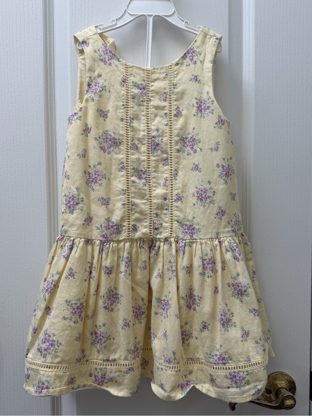 Janie and Jack Yellow Dress with Purple Floral Print